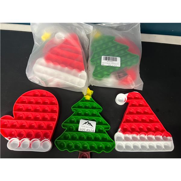 Lot of 9 Christmas Style Pop-It Fidget Toys for Kids
