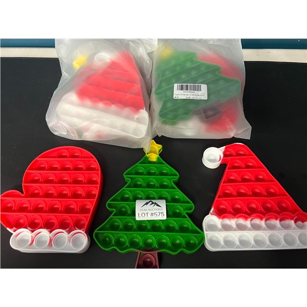 Lot of 9 Christmas Style Pop-It Fidget Toys for Kids