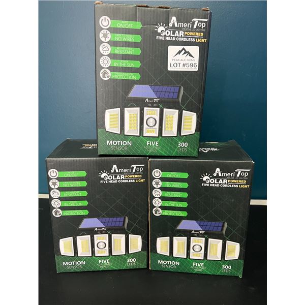 Lot of 3 LED Solar Powered Motion Sensor Lights