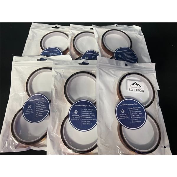 Lot of 6 Packs of High Temp Advanced Polymer Tape (2 pack) - 75FT