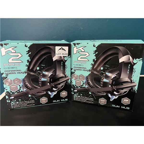 Lot of 2 K2 Pro Gaming Headsets for Xbox, PlayStation, & PC