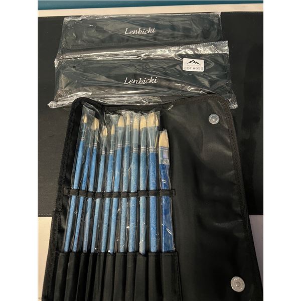 Lot of 3 Packs of Artist Paintbrushes (11pcs per set)