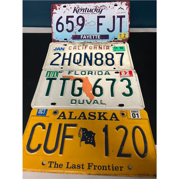 Lot of 4 Assorted License Plates (*Used/As Is)