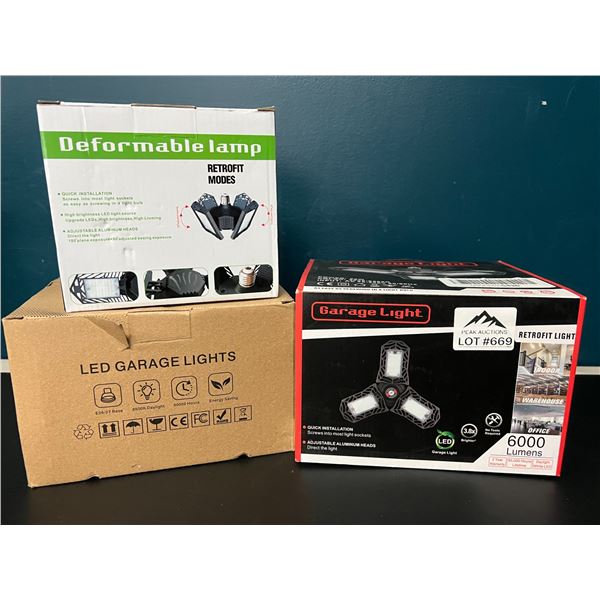 Lot of 3 LED Garage Lights/Deformable Lights