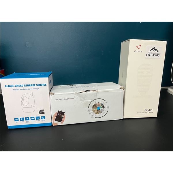 Lot of 3 Assorted Indoor Security WiFi Cameras