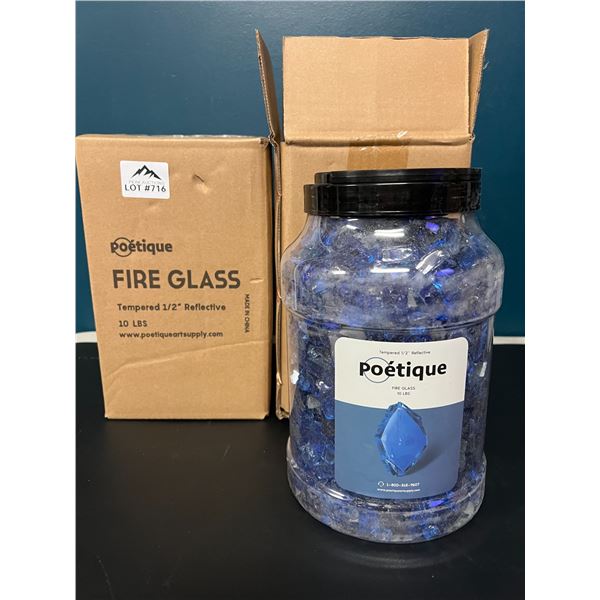 Lot of 2 Poetique Fire Glass for Fire Pit/Fireplaces (10lb)