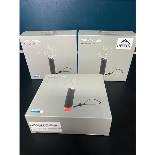 Lot of 3 "The Handler" Hand Grip/Camera Mounts for GoPro Action Cameras