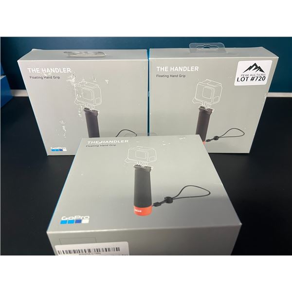 Lot of 3 "The Handler" Hand Grip/Camera Mounts for GoPro Action Cameras