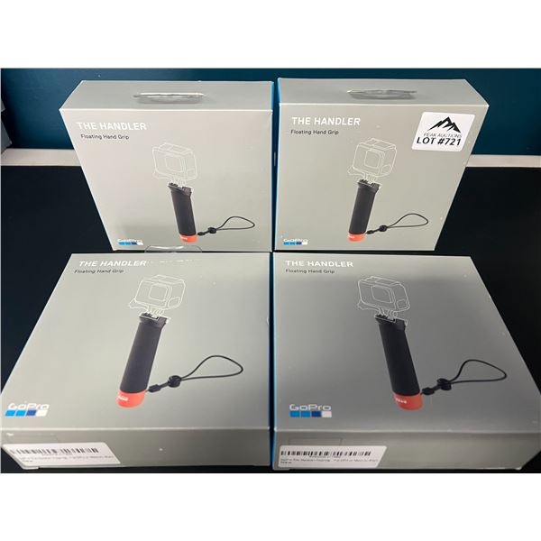 Lot of 4 "The Handler" Hand Grip/Camera Mounts for GoPro Action Cameras