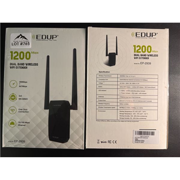 Lot of 2 Dual Band 1200 Mbps Wireless WiFi Extenders