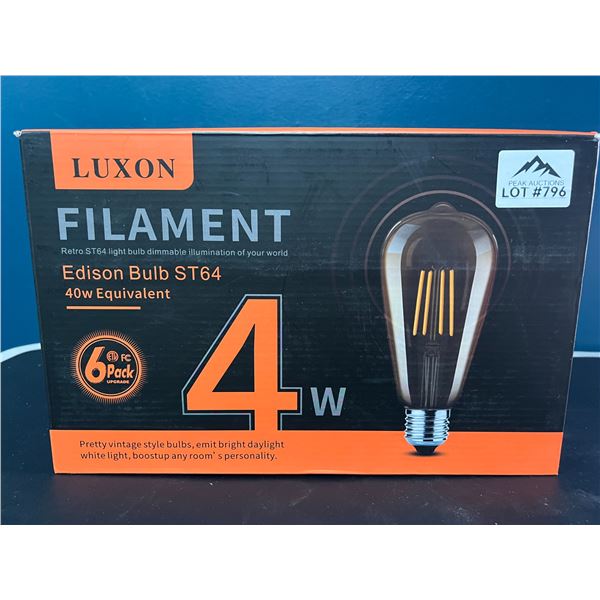 Lot of 1 Luxon Edison Bulb 6pack