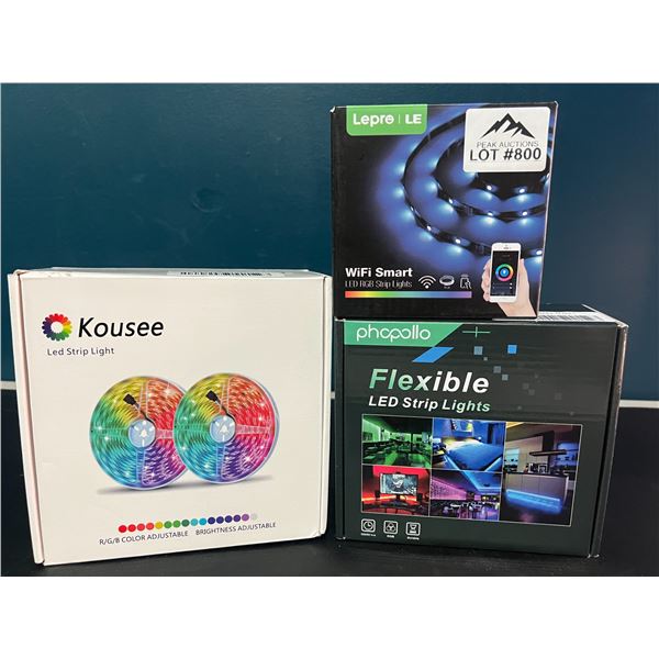 Lot of 3 Boxes of LED Multicolor Strip Lights