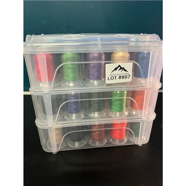 Lot of 1 Stackable Sewing Kit With/ Multi-Colour Threads