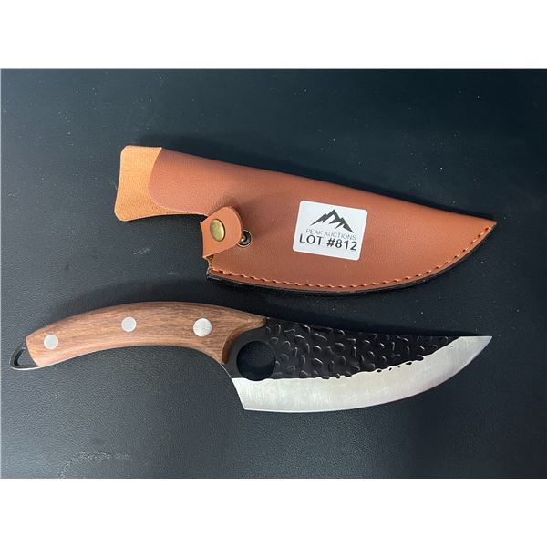 Lot of 1 Damascus Steel Hunting Knife w/ Sheath