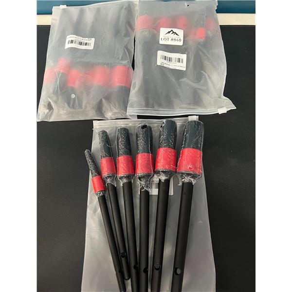Lot of 3 Packs of Automotive Car Detailing Brush Sets (6PCS Each)