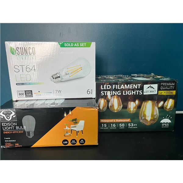 Lot of 3 Multi-Packs of LED Lightbulbs