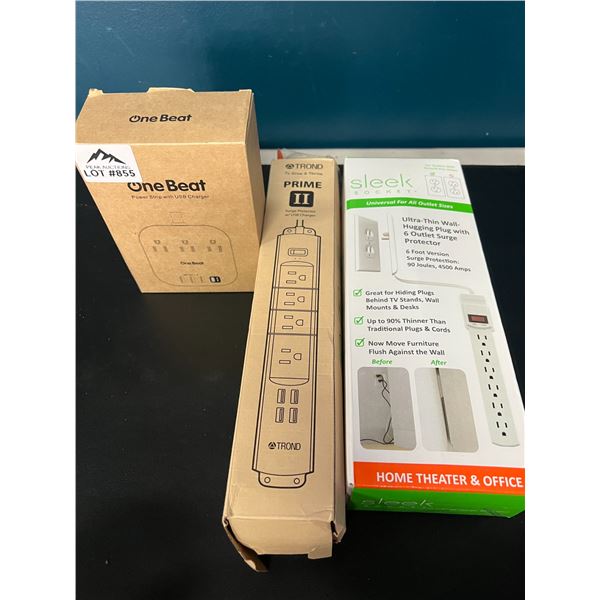 Lot of 3 Assorted Power Bars/Strips/Surge Protectors