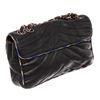 Image 3 : Chanel Black Quilted Lambskin Leather Chevron Silk Trim Flap Shoulder Bag