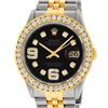 Image 1 : Rolex Mens Stainless Steel and Yellow Gold Black VVS Diamond 36mm Datejust