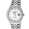 Image 2 : Rolex Mens Stainless Steel MOP Princess Cut Diamond Lugs 36MM Datejust Wristwatc