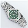 Image 3 : Rolex Ladies Stainless Steel Green Diamond & Emerald 26MM Datejust Wristwatch