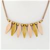 Image 5 : Retro Vintage 14k Rose & Green Gold Snake Link Faceted Marquise Fringe Necklace