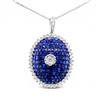 Image 1 : 18K Sapphire and Diamond pendant