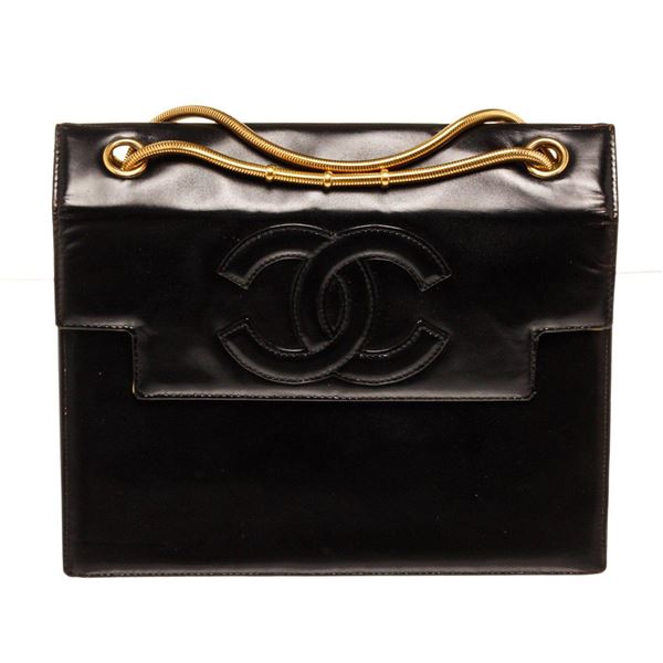 Chanel Black Leather CC Shoulder Bag