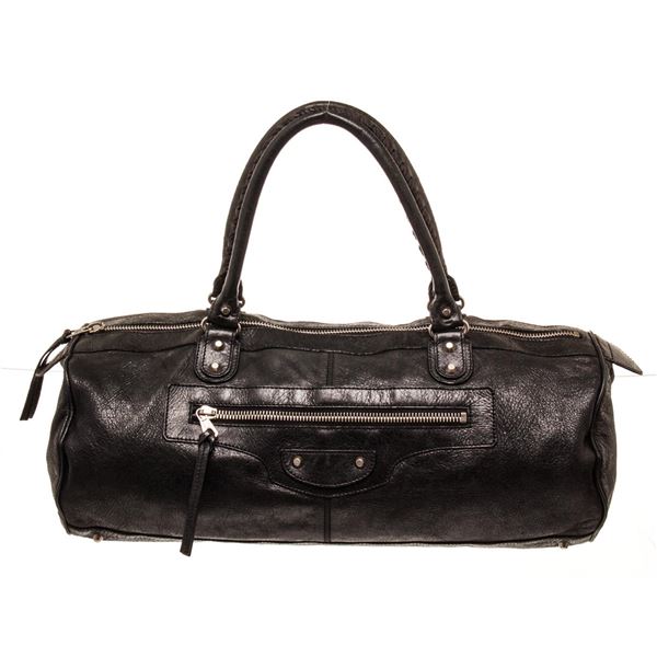 Balenciaga Black Leather East Wast Satchel Bag