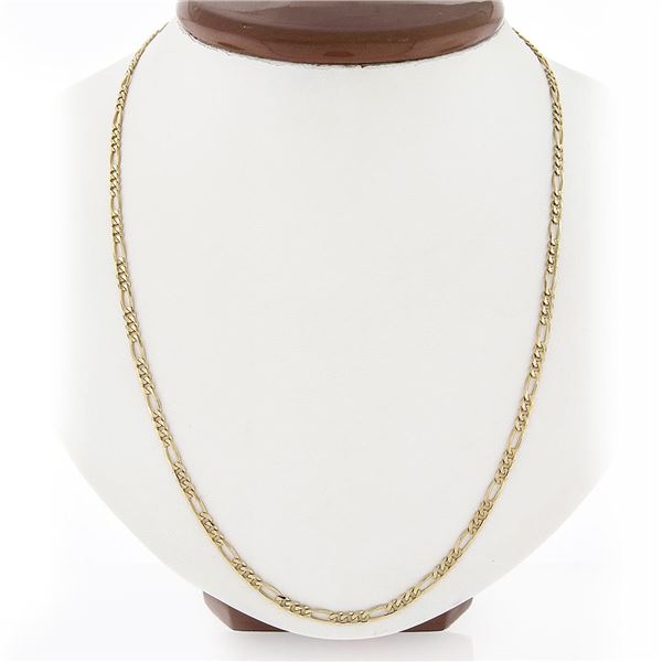New Italian 14k Gold 30" Long 3.05mm Figaro Link Chain Necklace 11.92g