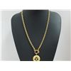 Image 2 : Chanel Gold-tone Metal CC Logo Cutout Sunburst Pendant Necklace