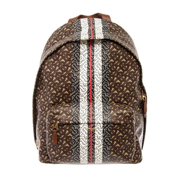 Burberry TB Zip Pocket Backpack Monogram E-Canvas Brown, Print