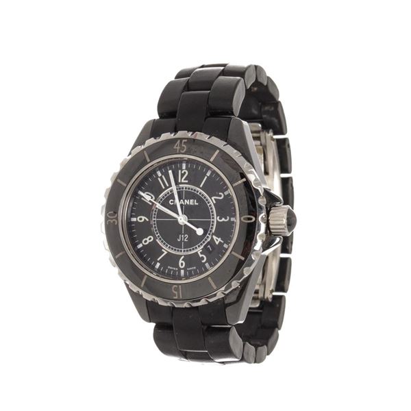 Chanel Black Ceramic J12 Quartz 33mm Midsize Watch