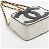 Image 4 : Chanel White Black Lambskin Leather CC Logo Coco Mark Crossbody Bag