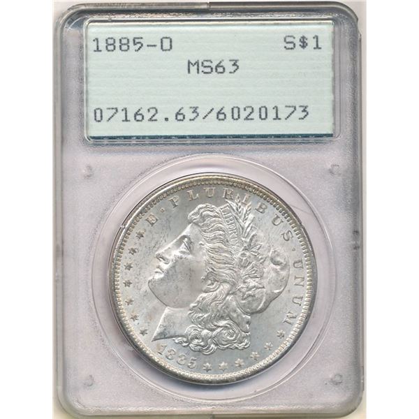 1885-O Morgan Silver Dollar OGH PCGS MS63