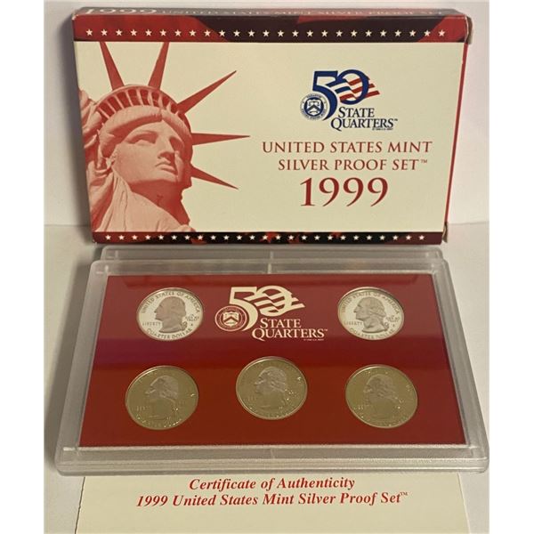 1999 United States Mint Silver Proof Set (9-coins) OGP
