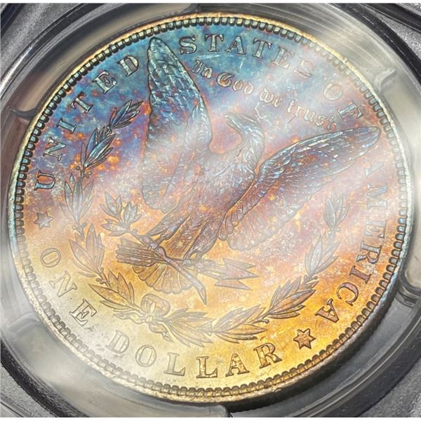 Rainbow Toned 1896 Morgan Silver Dollar PCGS MS64