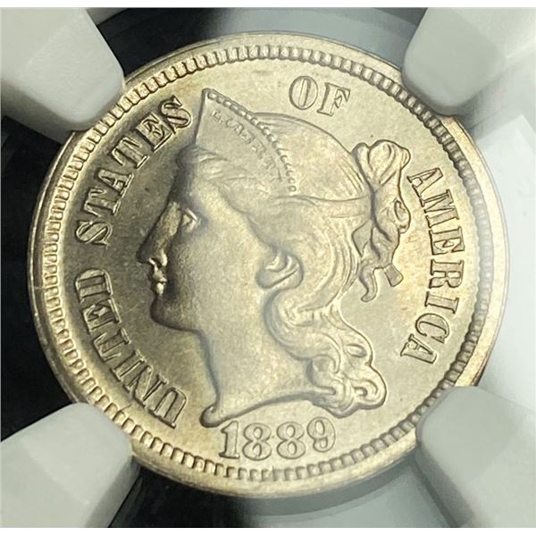 1889 Liberty Head 3 Cent Nickel NGC PF66