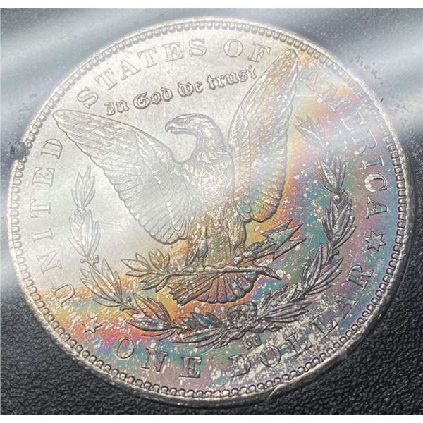 Rainbow Toned 1884-CC Morgan Silver Dollar GSA MS64