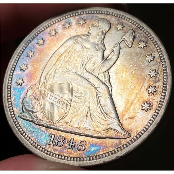 1846 Seated Liberty Dollar AU55