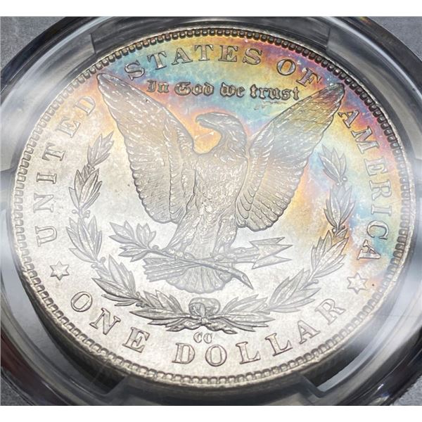 Rainbow Toned 1883-CC Morgan Silver Dollar PCGS MS62