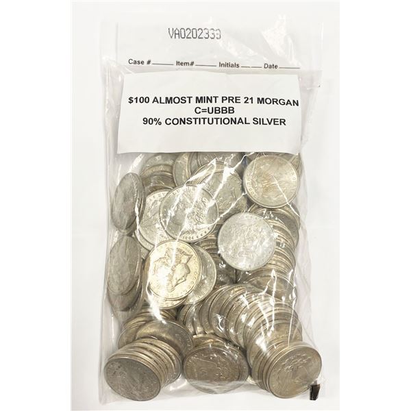 (100) 1878-1904 Almost Mint Morgan Silver Dollar