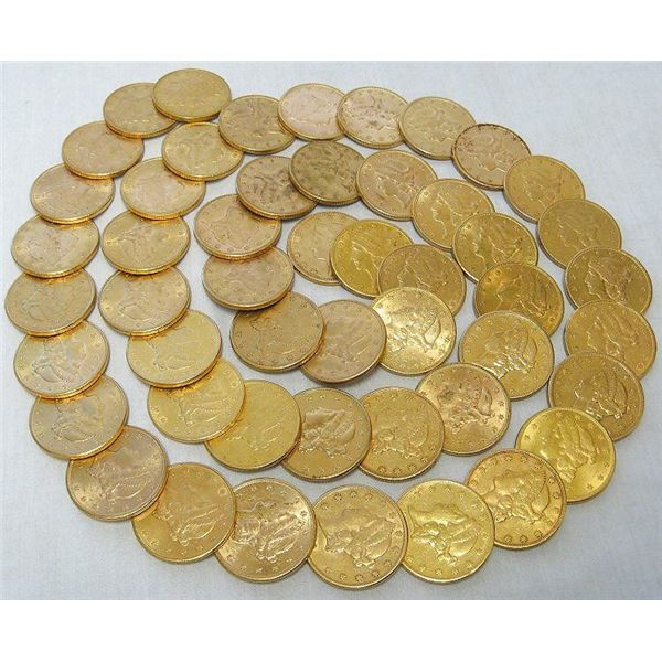 Ten (10) $20 Liberty Gold AU Detail