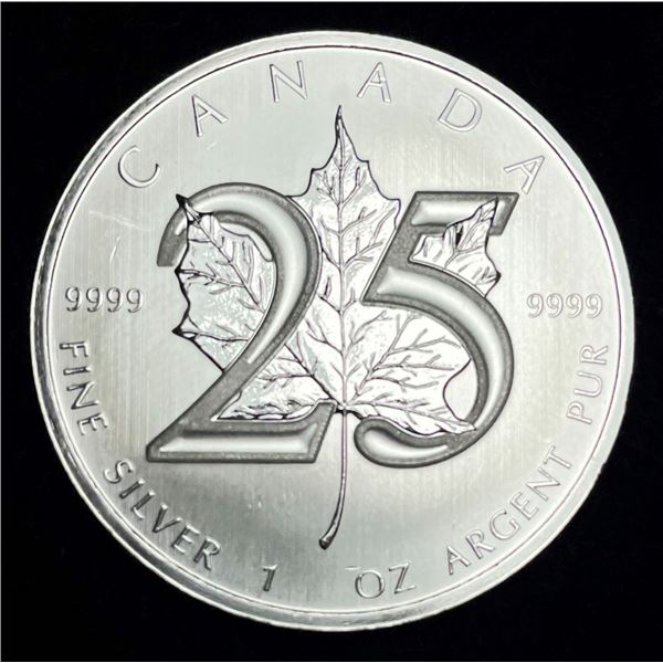 25th Anniver. 2013 Canada Maple Leaf 1 ozt .9999 Silver