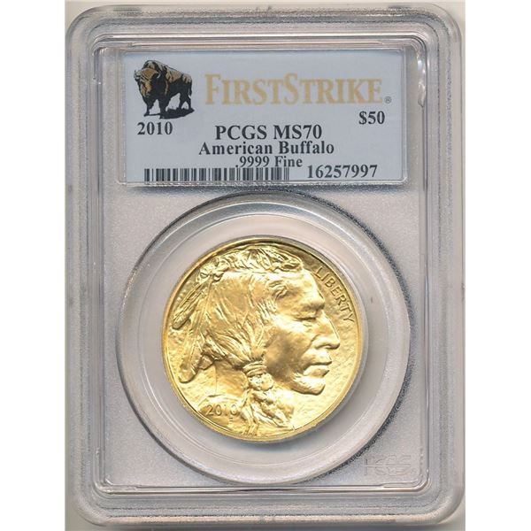 Last Min! Special Label 2010 1oz Buffalo Gold PCGS MS70