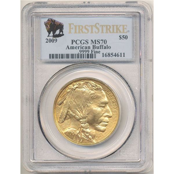 Last Min! Special Label 2009 1oz Buffalo Gold PCGS MS70
