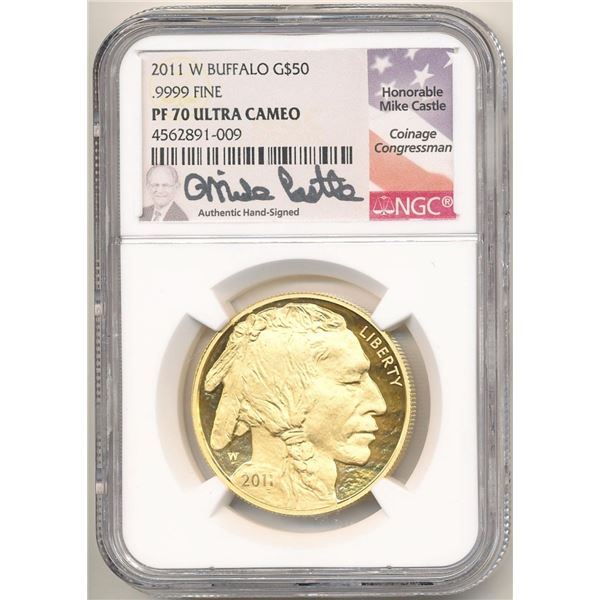 Last Min! Spc Label 2011-W 1oz Buffalo Gold NGC PF70 UC