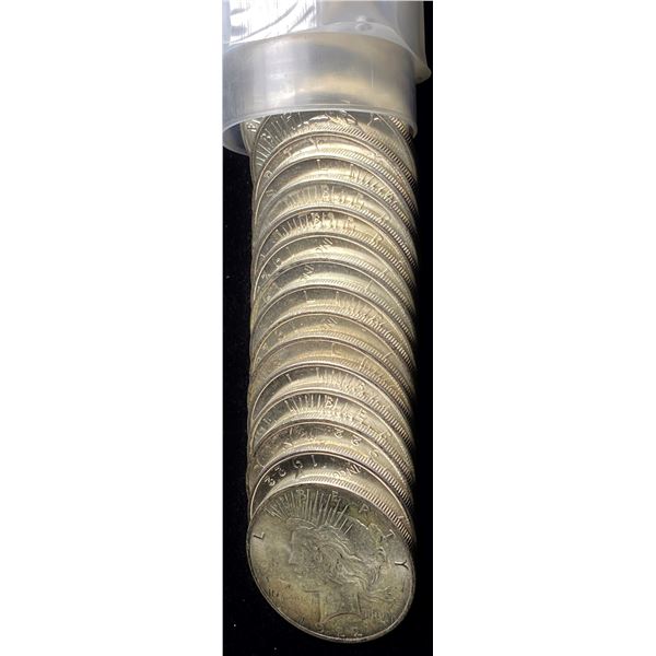 Spectacular MS63++ Roll (20) 1922 Peace Silver Dollars