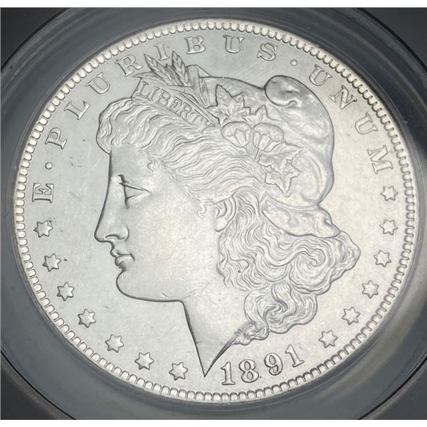 Last Min! 1891-CC Morgan Silver Dollar ANACS MS60 Det.