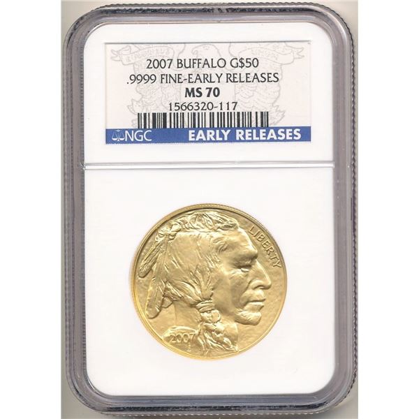 Last Min! Special Label 2007 1ozt Buffalo Gold NGC MS70
